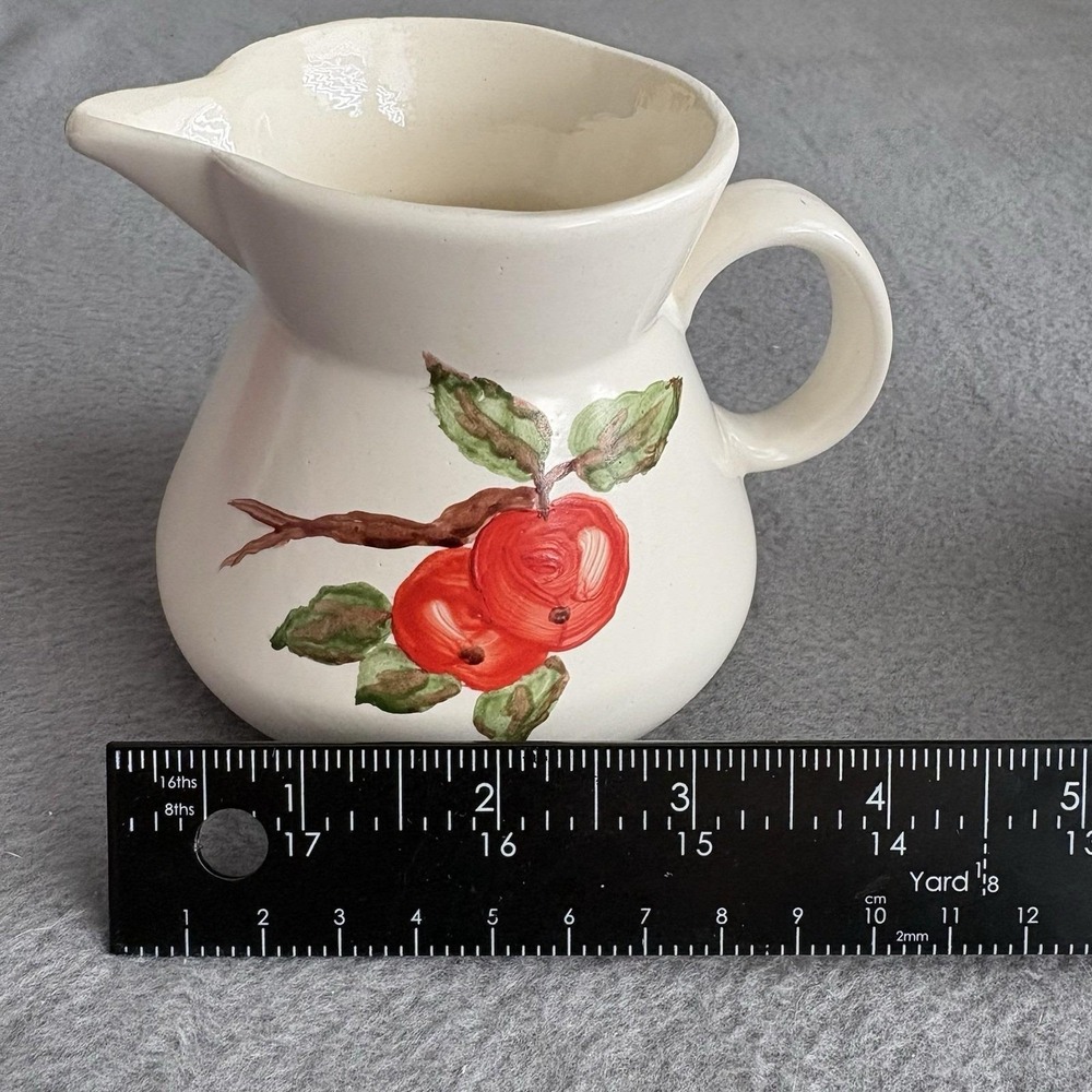 Apple Red Cream And Sugar Set Hand painted Vintage Dinnerware MCM Handmade - Picture 16 of 16